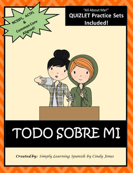Preview of DISTANCE LEARNING SPANISH  "All About Me!" *No Prep Bundle