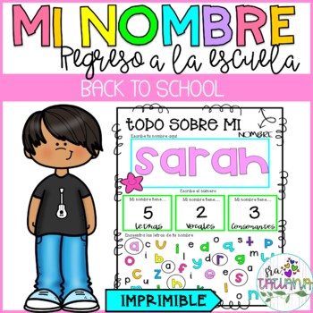 Preview of Todo sobre mi Nombre | Back to School | Actividad Primeros Días de escuela