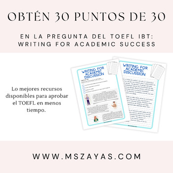 Preview of TOEFL ibt Writing For Academic Discussion Sample Answer in Spanish
