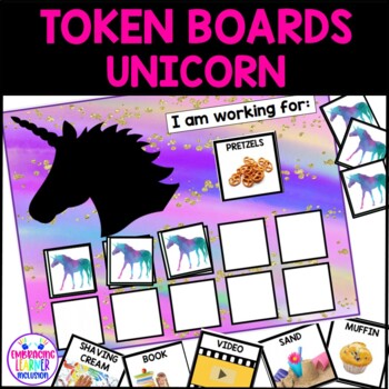 Preview of TOKEN BOARDS UNICORN THEME  with 100 Reinforcement Icons