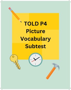 Preview of TOLD P4 Speech Therapy Picture Vocabulary Subtest Photo Cards Great for virtual!