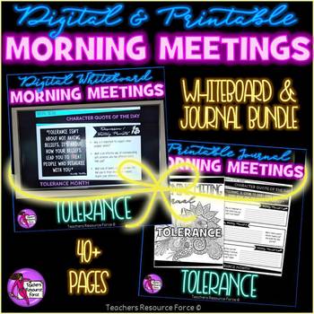 Preview of TOLERANCE Social Emotional Learning Character Ed Morning Meeting BUNDLE