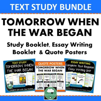 Preview of TOMORROW WHEN THE WAR BEGAN Novel Study Essays Posters Secondary English