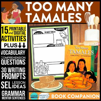 Preview of TOO MANY TAMALES activities READING COMPREHENSION - Book Companion read aloud
