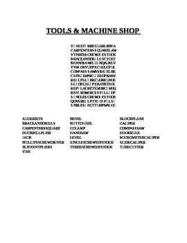 Preview of TOOLS & MACHINE SHOP WORD SEARCH