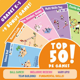 TOP 50 EASY and FUN PE GAMES SUPER BUNDLE for Elementery (