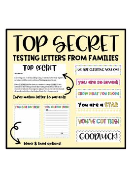 Preview of TOP SECRET: Testing Letters from families