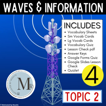 Preview of 4th Grade Science  |  WAVES & INFORMATION Topic 3 STUDY SET