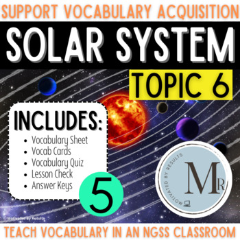 Preview of 5th Grade Science | SOLAR SYSTEM Topic 6 STUDY SET