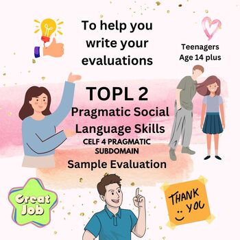 Preview of TOPL-2 Pragmatic Social Language Evaluation w CELF 4 w Scores! Teens