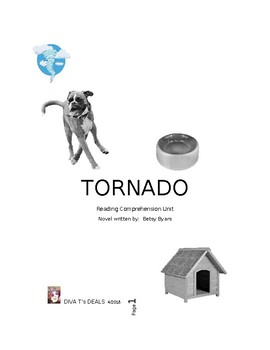 Preview of TORNADO  by: Betsy Byars  Reading Comprehension Unit