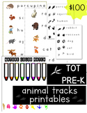 Animal Tracks Printable | Words and Images for Tot School 