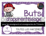 Buts d'apprentissage 4e année (Ontario) - Learning Goals i