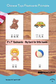 Preview of TOYS Chinese Learning Flashcards for Kids Montessori Cards