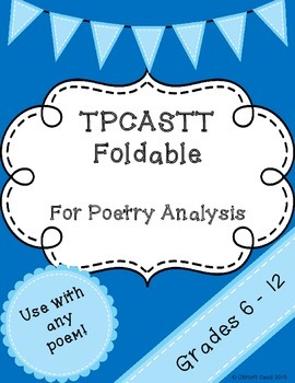 Preview of TPCASTT Foldable - Poetry