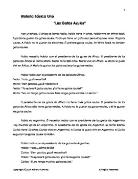 Preview of TPRS basic story. Spanish Beginners