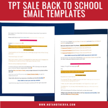 Preview of TPT Back to School Sale Email Template