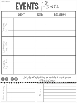 TPT Conference Planner 2016 {Free} by Nicole Allison | TpT