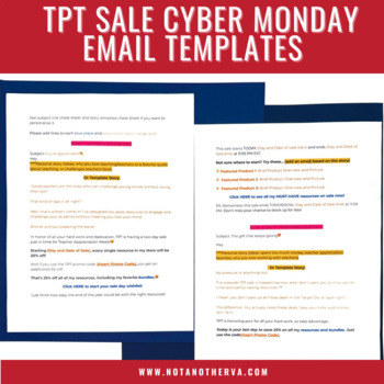 Preview of TPT Cyber Monday Sale Email Template