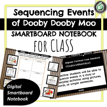 Preview of TPT Dooby Dooby Moo Sorting 6 Events Smartboard Notebook