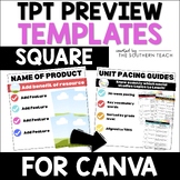 TPT Preview Canva Templates for Teacher Sellers - Square