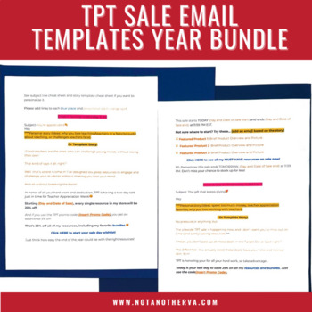 Preview of TPT Sale Email Templates Bundle