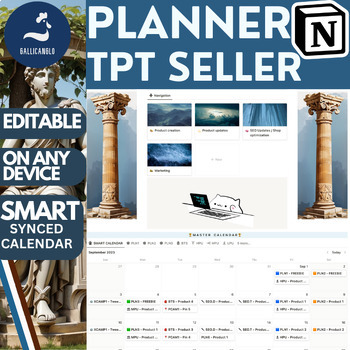 Preview of TPT Seller Planner 23-24 Digital Notion Template Editable