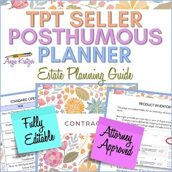 Preview of TPT Seller Posthumous Planner - Estate Planning Document - Business Organization