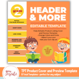 TPT Seller Product Cover and Preview Template - EDITABLE T