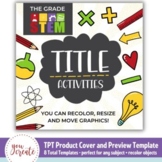 TPT Seller Product Cover and Preview Template - Math and S