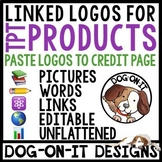 TPT Store Product Credit Page Linked Logos Inserts for TPT