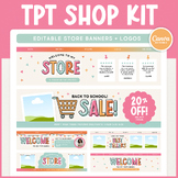 TPT Seller Shop Kit, TPT Store Banners with Quote Box, Lea