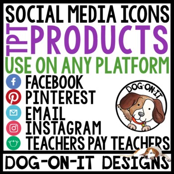 Preview of TPT Seller Store Social Media Icons Clip Art and Customized Gmail Signature