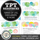 Terms of Use Template, Disclaimer, Social Icons, TPT Selle