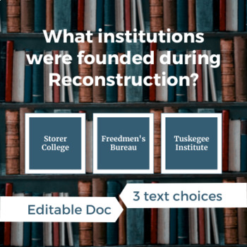 Preview of What institutions were founded during Reconstruction?