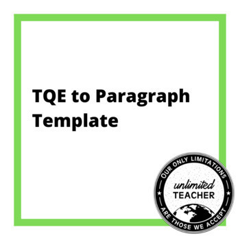 Preview of TQE to Paragraph Template