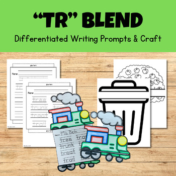 Preview of TR Beginning Consonant Blend Writing Craftivity - Phonics Writing & Craft