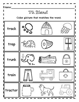 TR Blend Worksheets by The Connett Connection | Teachers Pay Teachers