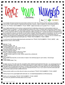Preview of TRACE YOUR NUMBERS 1-20 + MORE