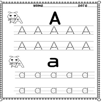 TRACING AND DRAWING ALPHABET A-Z | alphabet kindergarten worksheet by ...