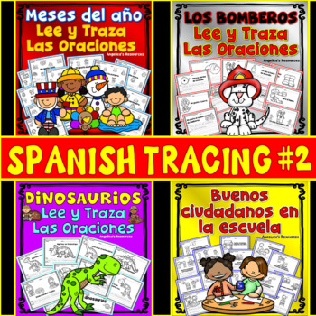 TRACING IN SPANISH BUNDLE#2 Dinosaurios, Los Bomberos, Meses del ano,  Ciudadanos