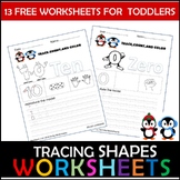 TRACING SHAPES NUMBERS WORKSHEETS FOR TODDLERS