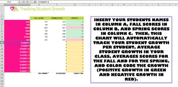 Preview of STUDENT GROWTH DATA TRACKING SPREADSHEET