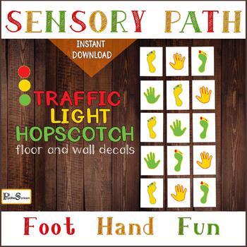 TRAFFIC LIGHT hopscotch, Sensory path, Floor decals for preschool, school,  home