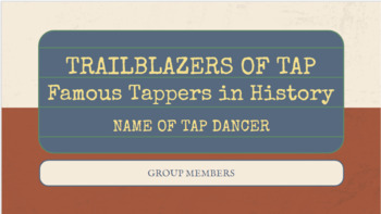 Preview of TRAILBLAZERS OF TAP: Tap Dancer Research Project