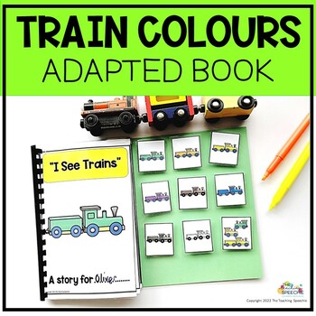 Preview of COLOUR RECOGNITION INTERACTIVE ADAPTED BOOK - TRAINS THEME Autism & Special Ed