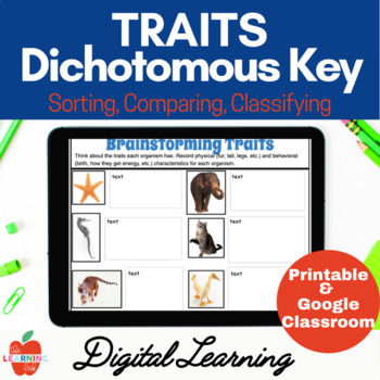 Preview of TRAITS, Dichotomous Key, SORTING | Google Classroom | Distance Learning SEESAW
