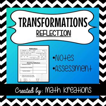 Preview of TRANSFORMATIONS - Reflections Notes & Assessment