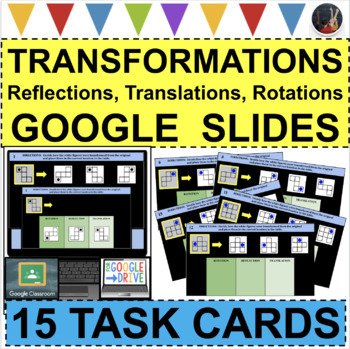 Preview of TRANSFORMATIONS Reflections Translations Rotations GOOGLE Distance Learning