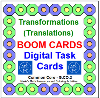 Preview of TRANSFORMATIONS - TRANSLATIONS: "DIGITAL" BOOM CARDS (45 TASK CARDS)